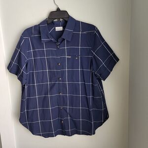 Columbia Men's Short Sleeve Plaid Button Down Shirt Size XL